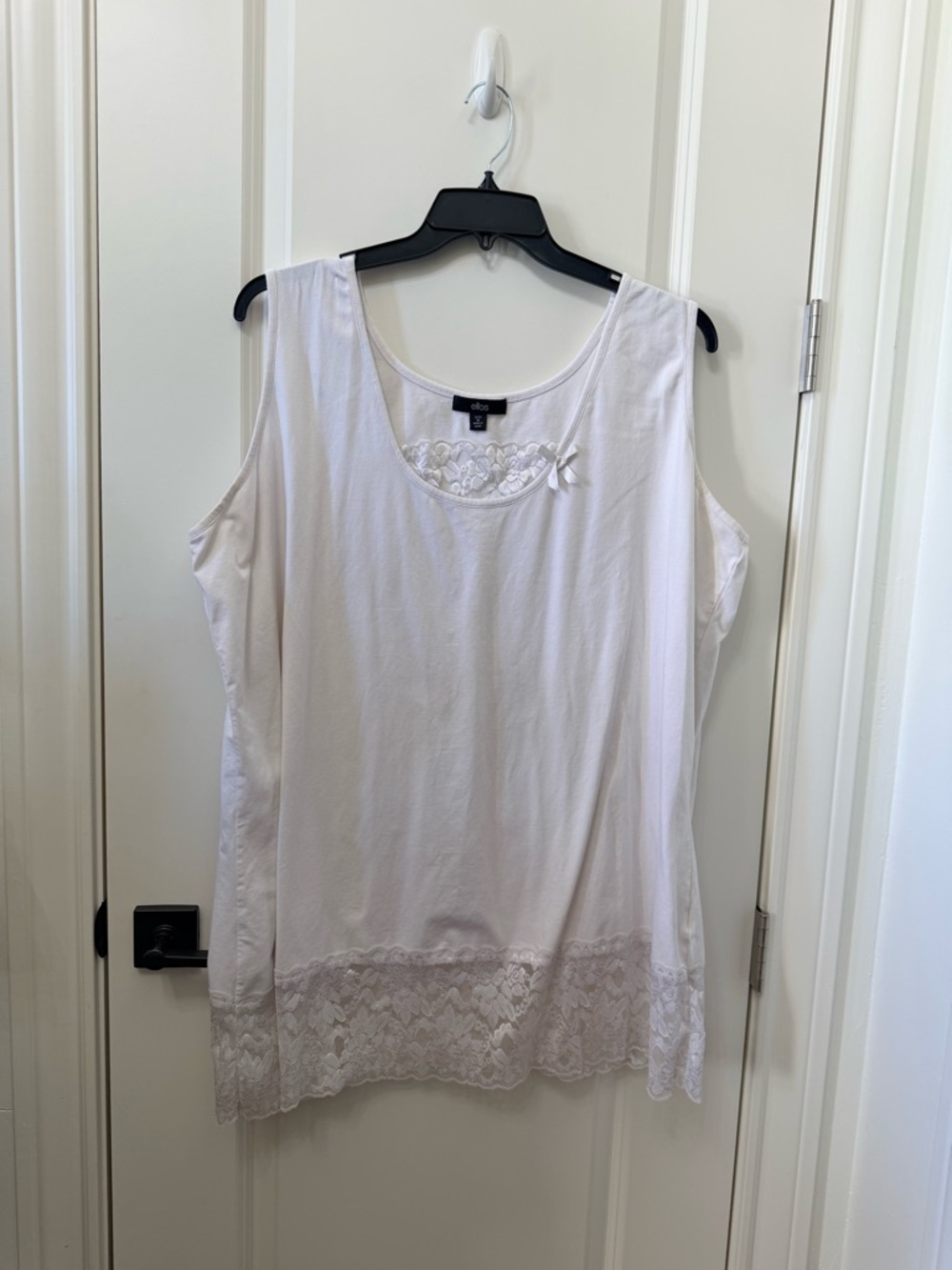 ellos White Lace-Trim Sleeveless Camisole